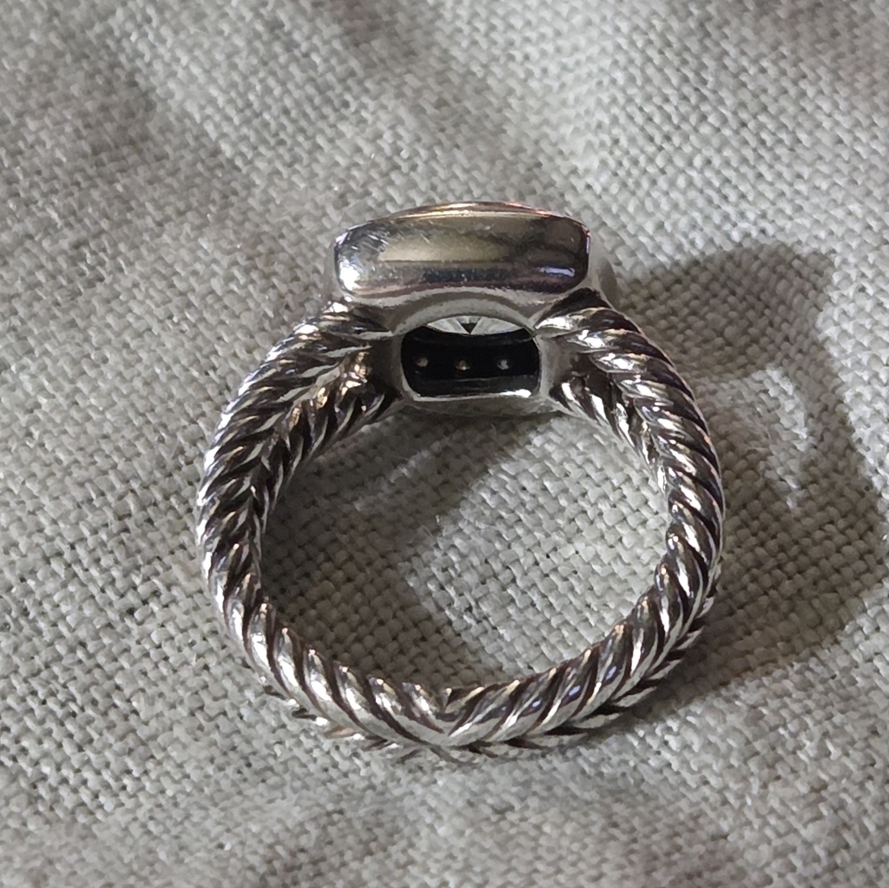 David Yurman Petite Albion Ring in Prasiolite & Diamonds, SS, Size 5.5 - Picture 10 of 13